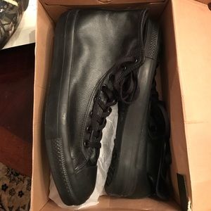 Genuine leather all black converse men's size 13